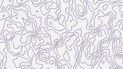 Abstract topographic map. Transparent vector background.