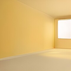 empty yellow room with window