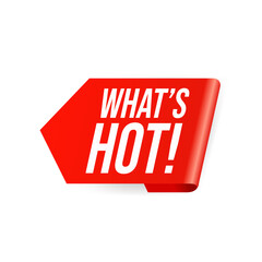 What's Hot red sticker tag isolated on white background