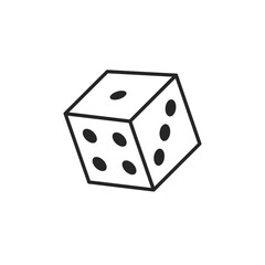 Dice cube icon. Six sided dice symbol vector.