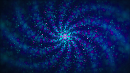 Fototapeta premium Abstract Artistic Magic Space Dark Blue Purple Shine Blurry Focus Glitter Sparkle Dust Particle Swirls Background