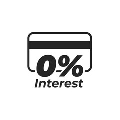 0% interest installment payment icon isolated on white background.