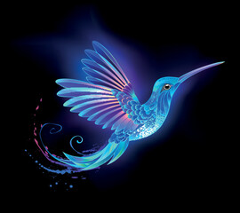 Neon hummingbird © Nelli Valova