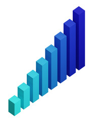 3D素材_シンプルな棒グラフ