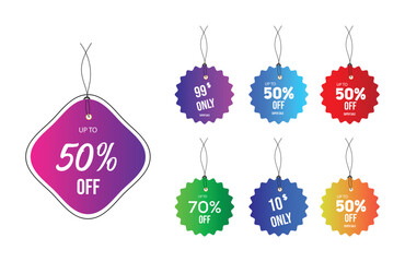 Modern promotional Sale, badge and label design collection
