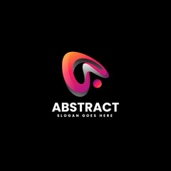 Vector Logo Illustration Abstract Gradient Colorful Style.