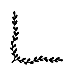 Botanical leaf corner border frame