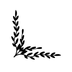 Botanical leaf corner border frame