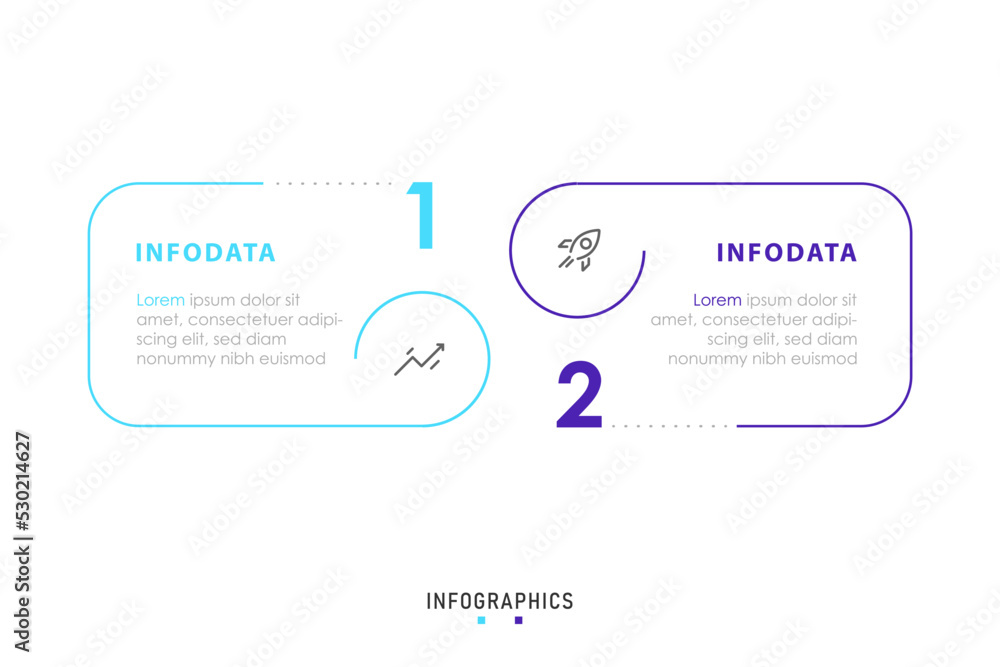 Wall mural vector infographic label design template with icons and 2 options or steps. can be used for process 