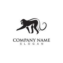 Monkey animal logo design template illustration vector
