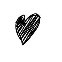 Doodle love heart romantic