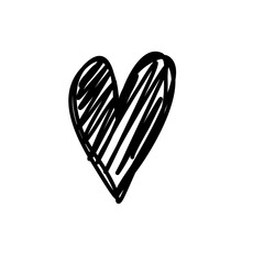 Doodle love heart romantic