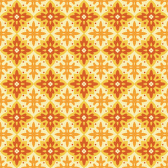 Tile Flower Vintage Seamless Pattern Design