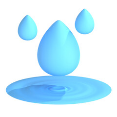 3d icon  illustration of a blue water drop