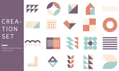 set of elements mosaic for your design