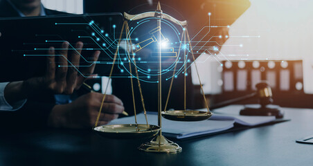 Lawsuit and justice concept, Lawyer working with partner at law