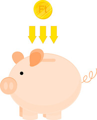 Hungarian Flag hand drawn,Hungarian forint hand drawn