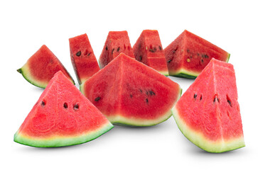 Sliced of watermelon isolated on white background