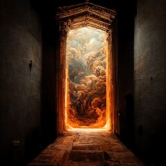 Portal into the abyss. Cinematic, Dramatic, 3-Dimensional, Angry. Surreal, fantasy, chaotic.
