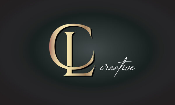 CL letters luxury jewellery fashion brand monogram, creative premium stylish golden logo icon