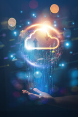 cloud technology concept Global network of metaverse systems exchange of information global...