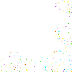 Rainbow Festive Confetti. Carnival Star Falling.