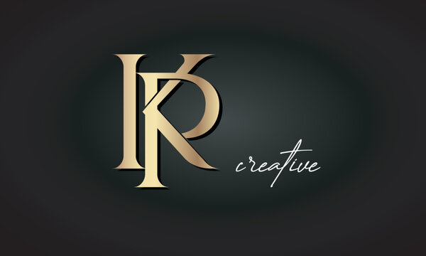 KP letters luxury jewellery fashion brand monogram, creative premium stylish golden logo icon