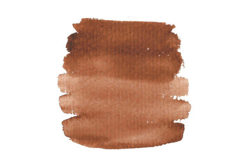 Abstract brown brushstroke lines drawn by watercolor. Great basic of print, badge, party invitation, banner, tag.