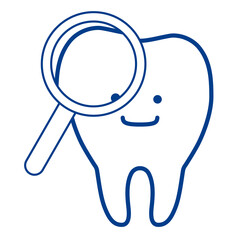 歯のキャラクターのイラスト（検査）