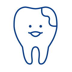 歯のキャラクターのイラスト（セラミック）