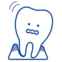 歯のキャラクターのイラスト（歯周病）