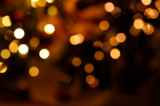 Real festive garland light bokeh like overlay for your projects.