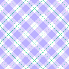 Violet Lilac Purple Cute Diagonal Tilt Line Stripe Striped Tartan Plaid Checkered Scott Gingham Cartoon Vector Seamless Pattern Print Background