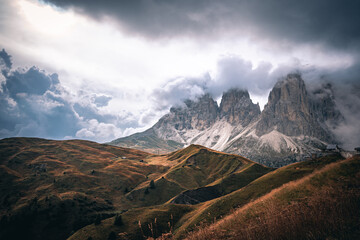 Mountains, forest and landscape of the Dolomites in South Tyrol, Italy