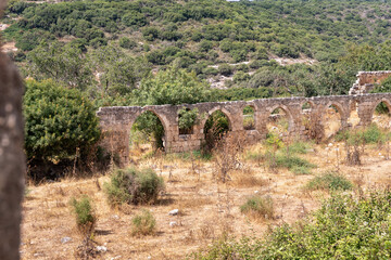 The well-preserved  remains of the Gaaton Crusader fortress near Kibbutz Gaaton, in Galilee, northern Israel