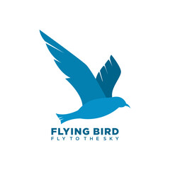 Flying bird logo. Logo with flying blue bird concept. logo with minimalist and modern style. suitable for business