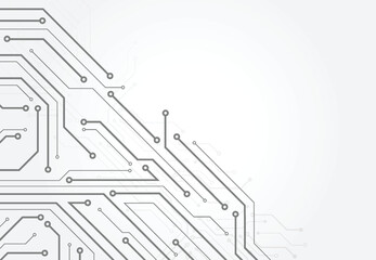 Abstract background with technology circuit board texture. Electronic motherboard illustration. Communication and engineering concept. Vector illustration