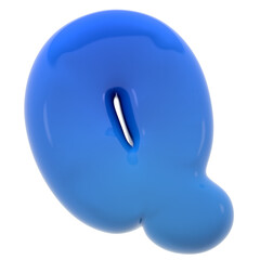 Alphabet Q bubble letter illustration in 3D design
