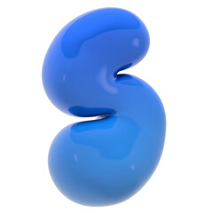 Alphabet S bubble letter illustration in 3D design