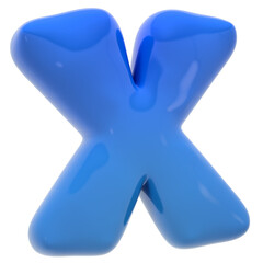 Alphabet X bubble letter illustration in 3D design