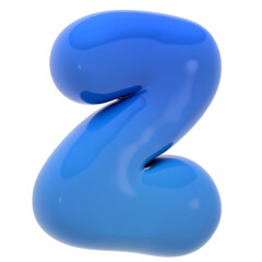 Alphabet Z bubble letter illustration in 3D design