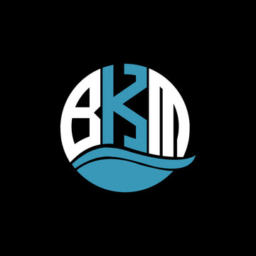 BKM logo monogram isolated on circle element design template, BKM letter logo design on black background. BKM creative initials letter logo concept. BKM letter design.
