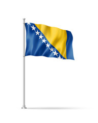 Bosnia and Herzegovinan flag isolated on white