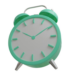 3d render of the cute alarm clock with transparent background bottom view