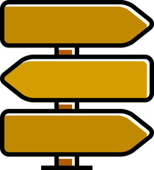 wooden street signpost and signage illustration