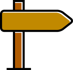 wooden street signpost and signage illustration