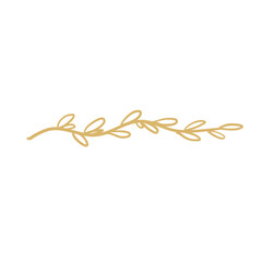 Golden botanical foliage text divider