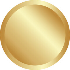 Gold circle, Realistic metal button