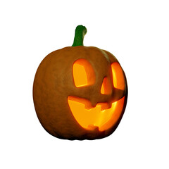 Halloween pumpkin high quality 3d render transparent icon isolated view