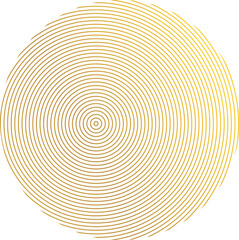 Gold line circle. Technology symbol